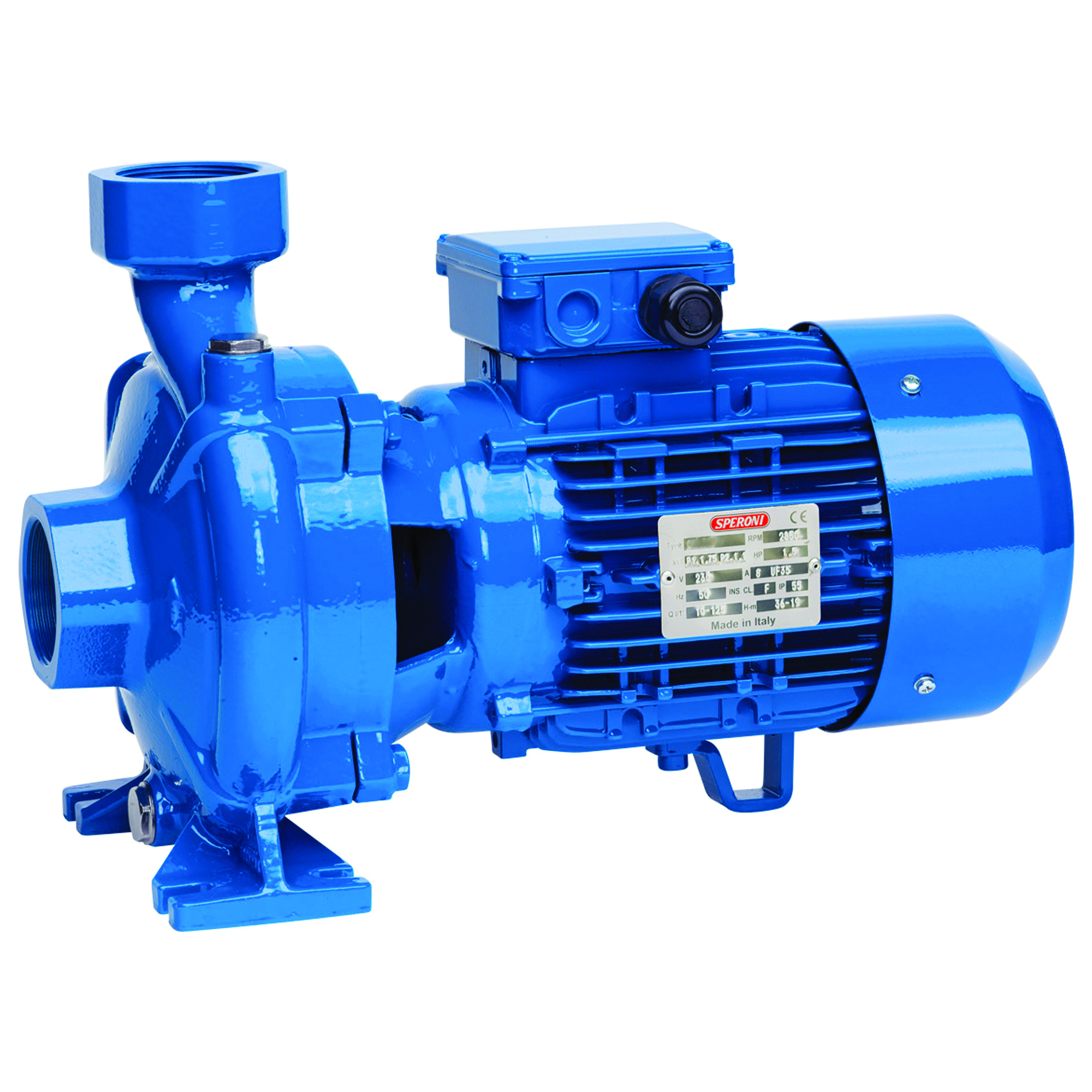 Speroni, Centrifugal Water Pump, Max. Flow 5400 GPH, Port Size 2 in, Model# CFM150/BR 1.5Hp 220V 60Hz-1Ph
